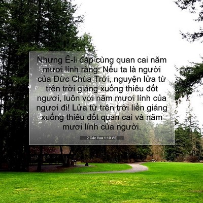 Picture 07 - 2 Các Vua 1:10 VIE - Nhưng Ê-li đáp cùng quan cai năm mươi - Bible Verse Picture