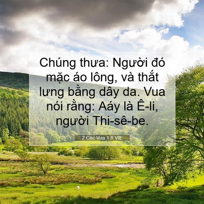 Picture 07 - 2 Các Vua 1:8 VIE - Chúng thưa: Người đó mặc áo lông, và - Bible Verse Picture