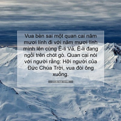 Picture 07 - 2 Các Vua 1:9 VIE - Vua bèn sai một quan cai năm mươi lính đi - Bible Verse Picture