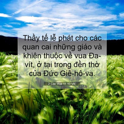 Picture 07 - 2 Các Vua 11:10 VIE - Thầy tế lễ phát cho các quan cai những - Bible Verse Picture