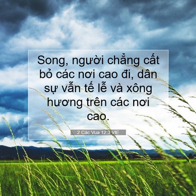 Picture 07 - 2 Các Vua 12:3 VIE - Song, người chẳng cất bỏ các nơi cao - Bible Verse Picture