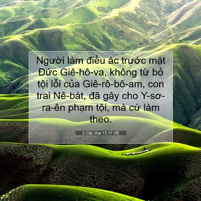 Picture 07 - 2 Các Vua 13:11 VIE - Người làm điều ác trước mặt Đức - Bible Verse Picture