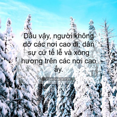 Picture 07 - 2 Các Vua 14:4 VIE - Dầu vậy, người không dỡ các nơi cao - Bible Verse Picture