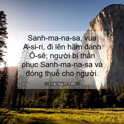Picture 07 - 2 Các Vua 17:3 VIE - Sanh-ma-na-sa, vua A-si-ri, đi lên hãm đánh - Bible Verse Picture