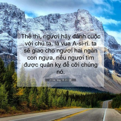 Picture 07 - 2 Các Vua 18:23 VIE - Thế thì, ngươi hãy đánh cuộc với - Bible Verse Picture
