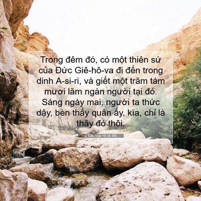 Picture 07 - 2 Các Vua 19:35 VIE - Trong đêm đó, có một thiên sứ của - Bible Verse Picture
