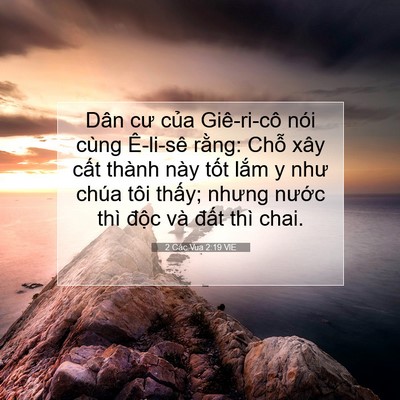 Picture 07 - 2 Các Vua 2:19 VIE - Dân cư của Giê-ri-cô nói cùng Ê-li-sê - Bible Verse Picture