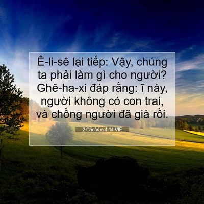 Picture 07 - 2 Các Vua 4:14 VIE - Ê-li-sê lại tiếp: Vậy, chúng ta phải - Bible Verse Picture