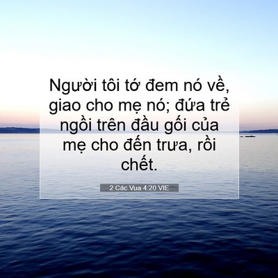 Picture 07 - 2 Các Vua 4:20 VIE - Người tôi tớ đem nó về, giao cho mẹ - Bible Verse Picture