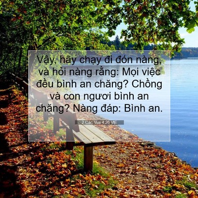 Picture 07 - 2 Các Vua 4:26 VIE - Vậy, hãy chạy đi đón nàng, và hỏi - Bible Verse Picture