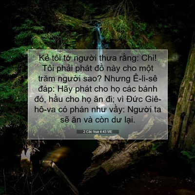 Picture 07 - 2 Các Vua 4:43 VIE - Kẻ tôi tớ người thưa rằng: Chi! Tôi - Bible Verse Picture