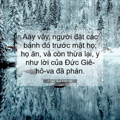 Picture 07 - 2 Các Vua 4:44 VIE - Aáy vậy, người đặt các bánh đó - Bible Verse Picture