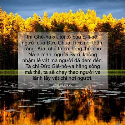 Picture 07 - 2 Các Vua 5:20 VIE - thì Ghê-ha-xi, tôi tớ của Ê-li-sê, - Bible Verse Picture