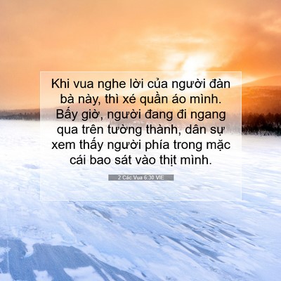 Picture 07 - 2 Các Vua 6:30 VIE - Khi vua nghe lời của người đàn bà này, - Bible Verse Picture