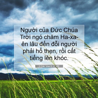 Picture 07 - 2 Các Vua 8:11 VIE - Người của Đức Chúa Trời ngó chăm - Bible Verse Picture