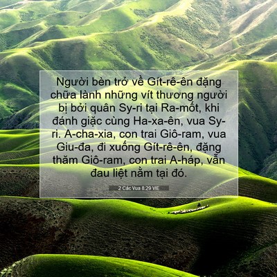 Picture 07 - 2 Các Vua 8:29 VIE - Người bèn trở về Gít-rê-ên đặng - Bible Verse Picture