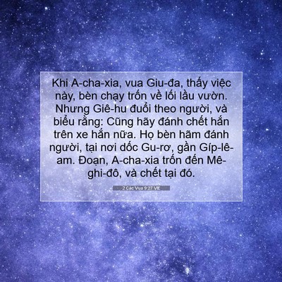 Picture 07 - 2 Các Vua 9:27 VIE - Khi A-cha-xia, vua Giu-đa, thấy việc này, - Bible Verse Picture