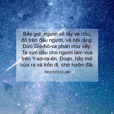 Picture 07 - 2 Các Vua 9:3 VIE - Bấy giờ, ngươi sẽ lấy ve dầu, đổ - Bible Verse Picture