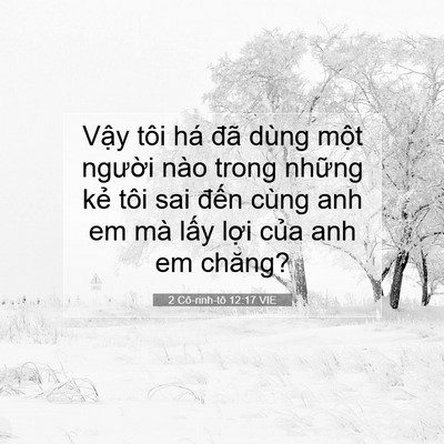 Picture 07 - 2 Cô-rinh-tô 12:17 VIE - Vậy tôi há đã dùng một người nào - Bible Verse Picture