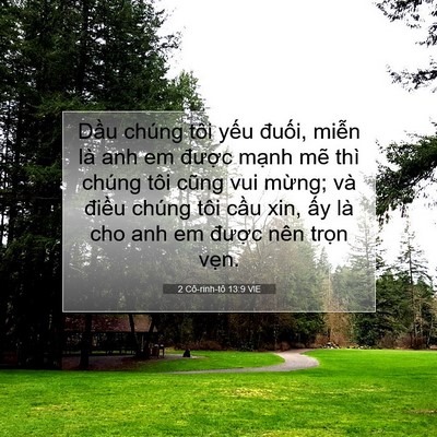 Picture 07 - 2 Cô-rinh-tô 13:9 VIE - Dầu chúng tôi yếu đuối, miễn là anh - Bible Verse Picture