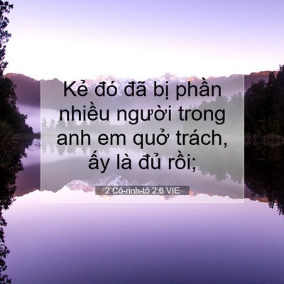Picture 07 - 2 Cô-rinh-tô 2:6 VIE - Kẻ đó đã bị phần nhiều người trong - Bible Verse Picture