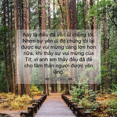 Picture 07 - 2 Cô-rinh-tô 7:13 VIE - Aáy là điều đã yên ủi chúng tôi. - Bible Verse Picture