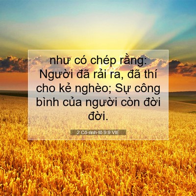 Picture 07 - 2 Cô-rinh-tô 9:9 VIE - như có chép rằng: Người đã rải ra, - Bible Verse Picture