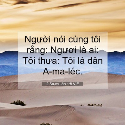 Picture 07 - 2 Sa-mu-ên 1:8 VIE - Người nói cùng tôi rằng: Ngươi là ai: - Bible Verse Picture