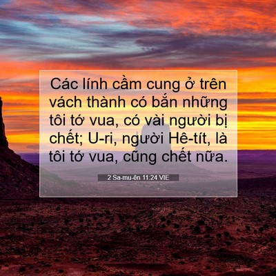 Picture 07 - 2 Sa-mu-ên 11:24 VIE - Các lính cầm cung ở trên vách thành có - Bible Verse Picture