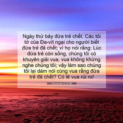Picture 07 - 2 Sa-mu-ên 12:18 VIE - Ngày thứ bảy đứa trẻ chết. Các tôi - Bible Verse Picture