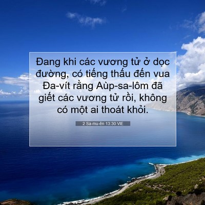 Picture 07 - 2 Sa-mu-ên 13:30 VIE - Đang khi các vương tử ở dọc đường, - Bible Verse Picture