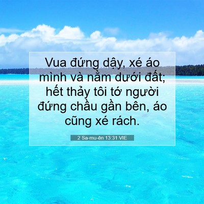 Picture 07 - 2 Sa-mu-ên 13:31 VIE - Vua đứng dậy, xé áo mình và nằm - Bible Verse Picture