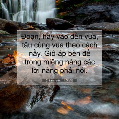 Picture 07 - 2 Sa-mu-ên 14:3 VIE - Đoạn, hãy vào đền vua, tâu cùng vua - Bible Verse Picture