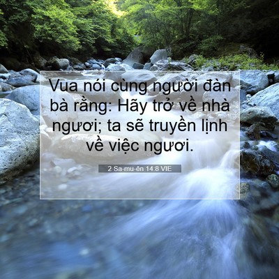 Picture 07 - 2 Sa-mu-ên 14:8 VIE - Vua nói cùng người đàn bà rằng: Hãy - Bible Verse Picture
