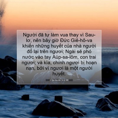 Picture 07 - 2 Sa-mu-ên 16:8 VIE - Người đã tự làm vua thay vì Sau-lơ, - Bible Verse Picture