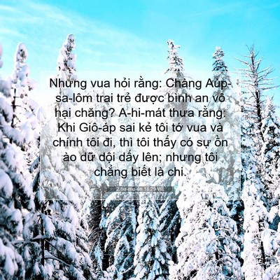 Picture 07 - 2 Sa-mu-ên 18:29 VIE - Nhưng vua hỏi rằng: Chàng Aùp-sa-lôm trai - Bible Verse Picture