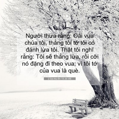Picture 07 - 2 Sa-mu-ên 19:26 VIE - Người thưa rằng: Oâi vua chúa tôi, - Bible Verse Picture