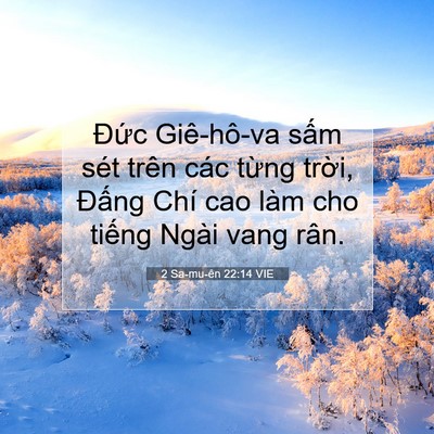Picture 07 - 2 Sa-mu-ên 22:14 VIE - Đức Giê-hô-va sấm sét trên các từng - Bible Verse Picture