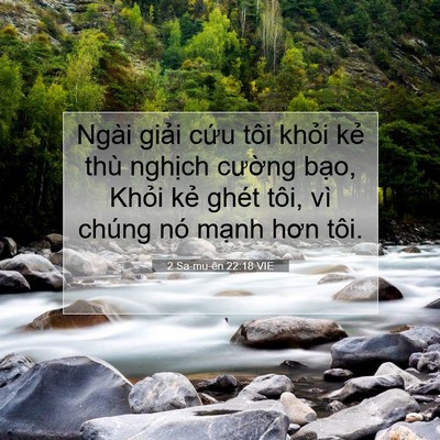 Picture 07 - 2 Sa-mu-ên 22:18 VIE - Ngài giải cứu tôi khỏi kẻ thù nghịch - Bible Verse Picture
