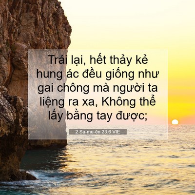 Picture 07 - 2 Sa-mu-ên 23:6 VIE - Trái lại, hết thảy kẻ hung ác đều - Bible Verse Picture