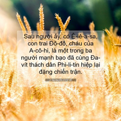 Picture 07 - 2 Sa-mu-ên 23:9 VIE - Sau người ấy, có Ê-lê-a-sa, con trai - Bible Verse Picture
