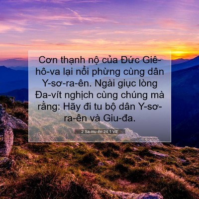 Picture 07 - 2 Sa-mu-ên 24:1 VIE - Cơn thạnh nộ của Đức Giê-hô-va lại - Bible Verse Picture