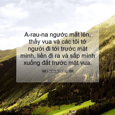 Picture 07 - 2 Sa-mu-ên 24:20 VIE - A-rau-na ngước mắt lên, thấy vua và các - Bible Verse Picture