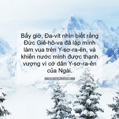 Picture 07 - 2 Sa-mu-ên 5:12 VIE - Bấy giờ, Đa-vít nhìn biết rằng Đức - Bible Verse Picture