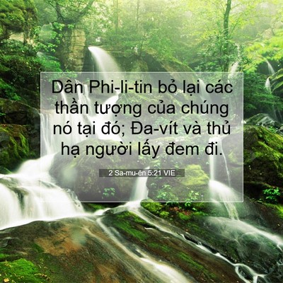 Picture 07 - 2 Sa-mu-ên 5:21 VIE - Dân Phi-li-tin bỏ lại các thần tượng - Bible Verse Picture