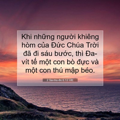 Picture 07 - 2 Sa-mu-ên 6:13 VIE - Khi những người khiêng hòm của Đức - Bible Verse Picture