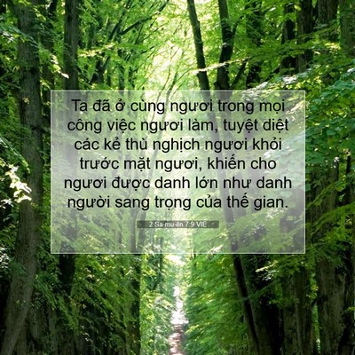 Picture 07 - 2 Sa-mu-ên 7:9 VIE - Ta đã ở cùng ngươi trong mọi công - Bible Verse Picture