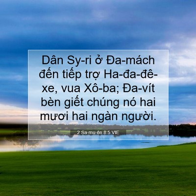 Picture 07 - 2 Sa-mu-ên 8:5 VIE - Dân Sy-ri ở Đa-mách đến tiếp trợ - Bible Verse Picture