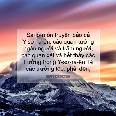 Picture 07 - 2 Sử Ký 1:2 VIE - Sa-lô-môn truyền bảo cả Y-sơ-ra-ên, - Bible Verse Picture