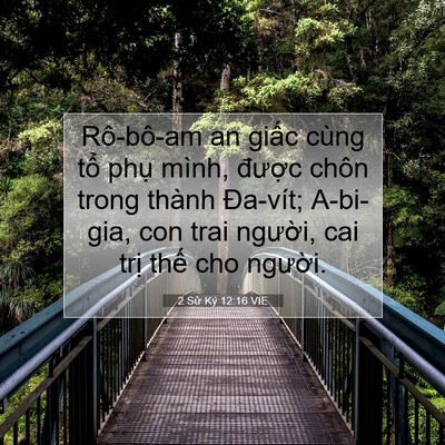 Picture 07 - 2 Sử Ký 12:16 VIE - Rô-bô-am an giấc cùng tổ phụ mình, - Bible Verse Picture
